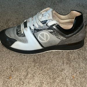 White , grey and silver with animal print Valentino sneakers